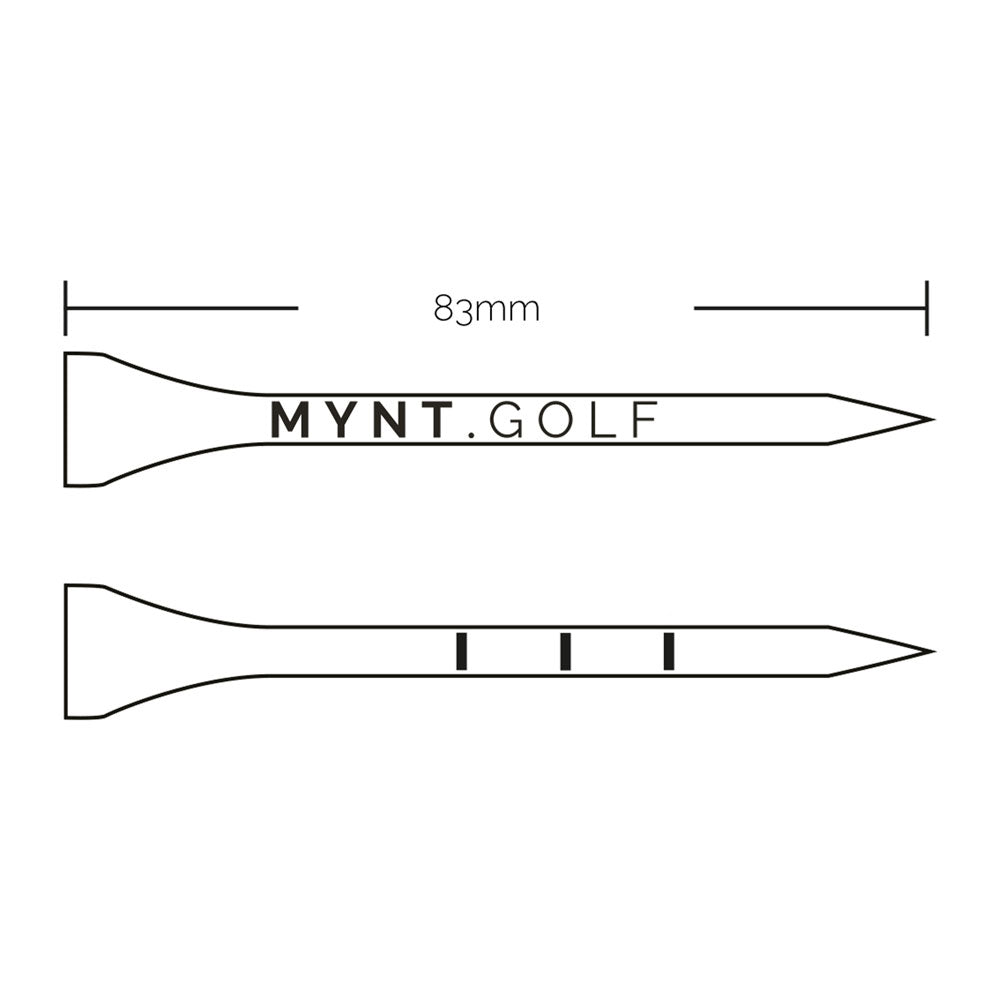 80 piezas<br>MYNT Premium Golf Tees<br>83mm